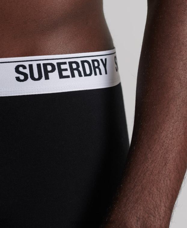 hombres Superdry negro Pack de tres calzoncillos de algodón orgánico 2R68Z1787