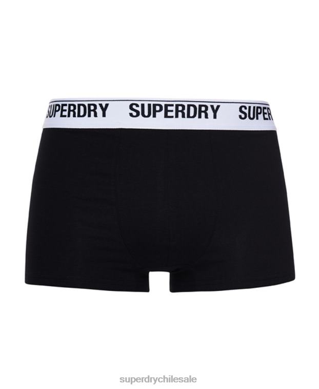hombres Superdry negro Pack de tres calzoncillos de algodón orgánico 2R68Z1787