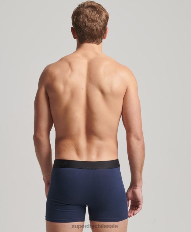hombres Superdry negro Pack doble de bóxer de algodón orgánico compensado 2R68Z1637