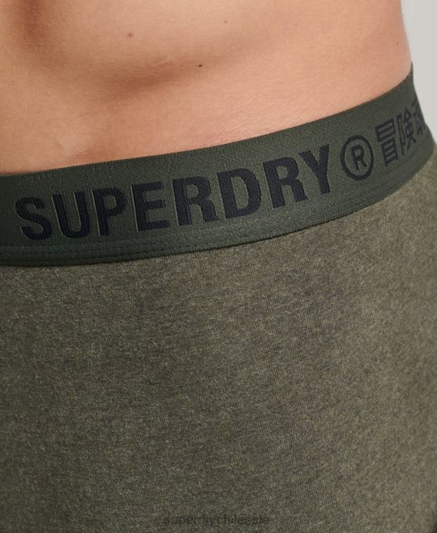 hombres Superdry negro Pack doble de bóxer de algodón orgánico compensado 2R68Z1864