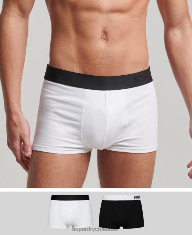 hombres Superdry negro Pack doble offset de algodón orgánico 2R68Z1776