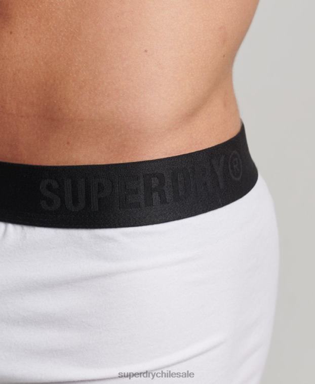 hombres Superdry negro Pack doble offset de algodón orgánico 2R68Z1776
