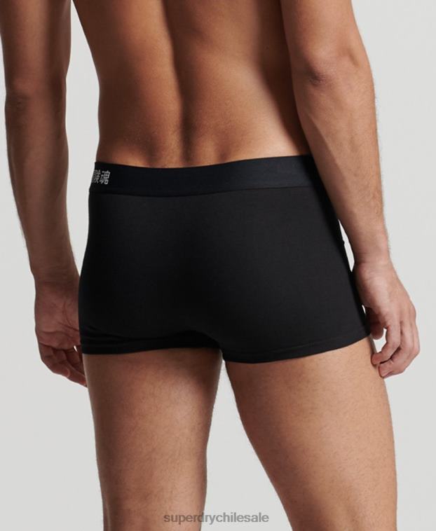 hombres Superdry negro Pack doble offset de algodón orgánico 2R68Z1777