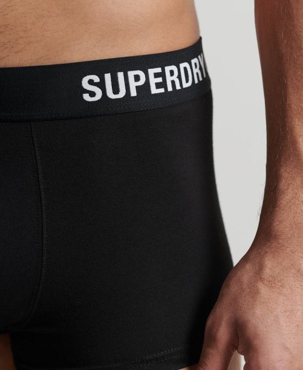 hombres Superdry negro Pack doble offset de algodón orgánico 2R68Z1777