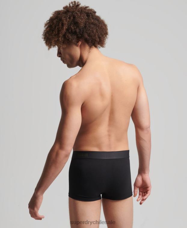 hombres Superdry negro Pack doble offset de algodón orgánico 2R68Z1845