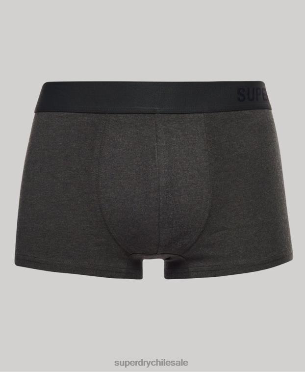 hombres Superdry negro Pack doble offset de algodón orgánico 2R68Z1845