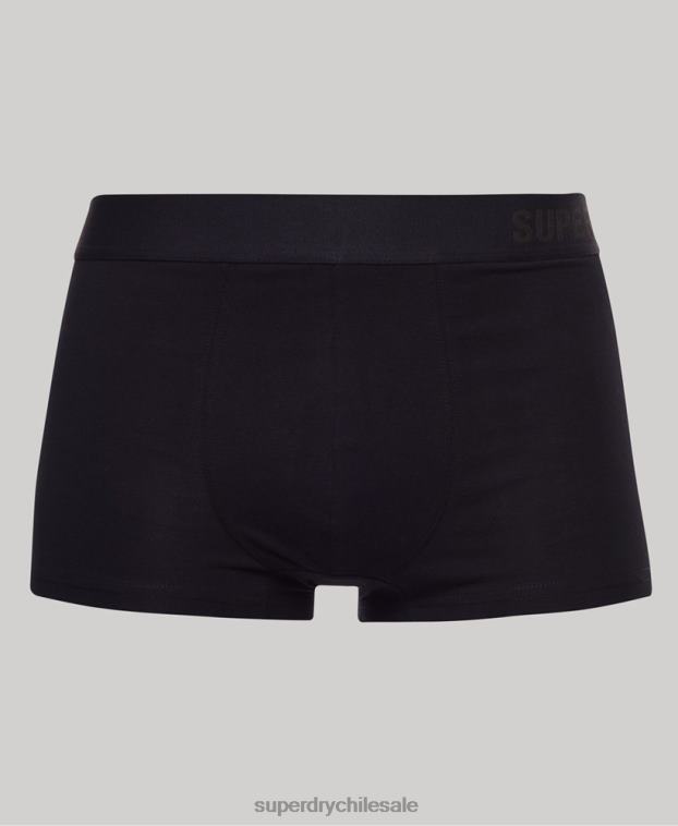 hombres Superdry negro Pack doble offset de algodón orgánico 2R68Z1845