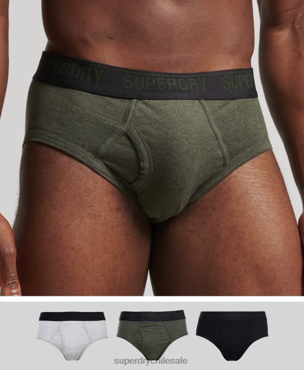 hombres Superdry negro Pack triple de calzoncillos de algodón orgánico 2R68Z1741