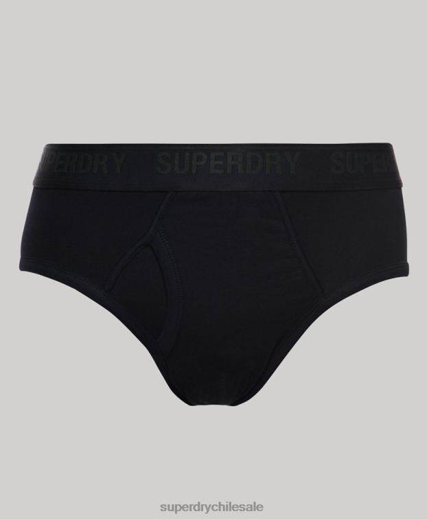 hombres Superdry negro Pack triple de calzoncillos de algodón orgánico 2R68Z1741
