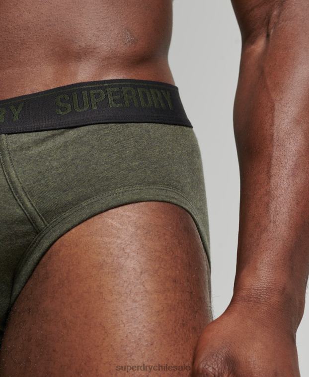 hombres Superdry negro Pack triple de calzoncillos de algodón orgánico 2R68Z1741