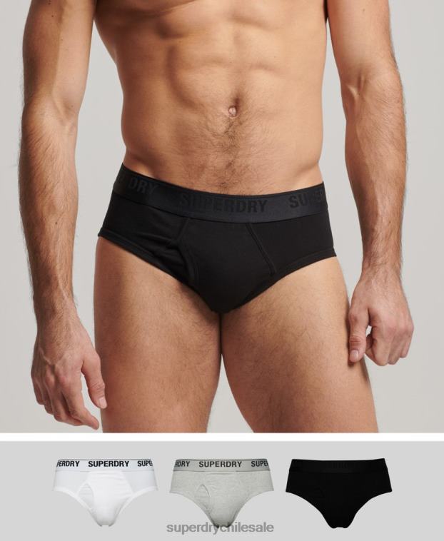 hombres Superdry negro Pack triple de calzoncillos de algodón orgánico 2R68Z1862