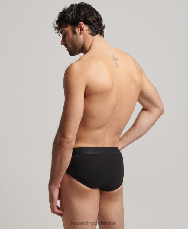hombres Superdry negro Pack triple de calzoncillos de algodón orgánico 2R68Z1862