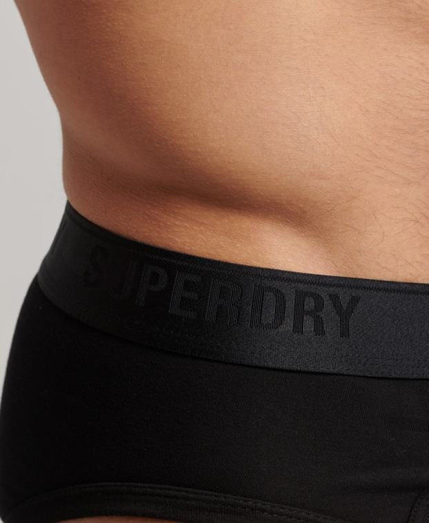hombres Superdry negro Pack triple de calzoncillos de algodón orgánico 2R68Z1862