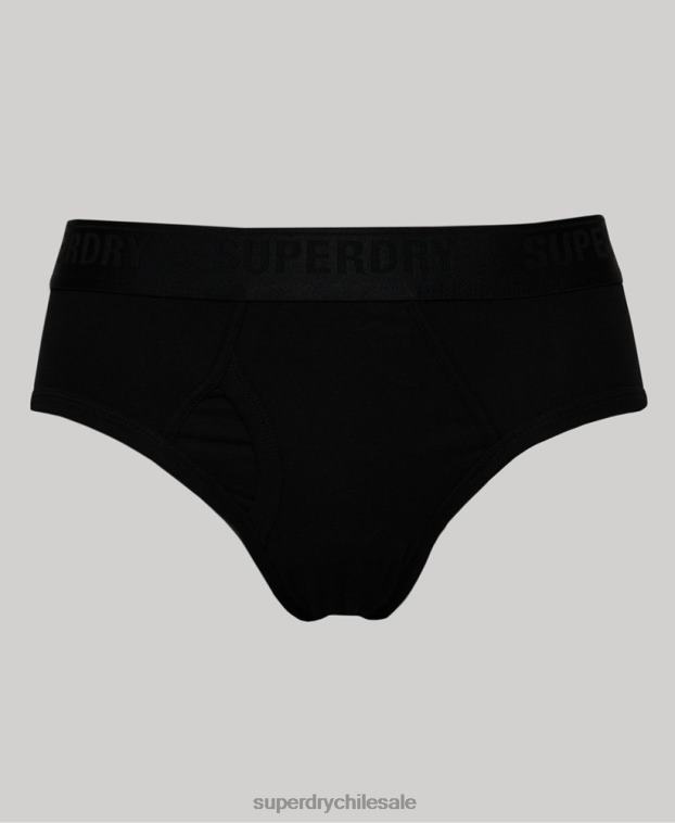 hombres Superdry negro Pack triple de calzoncillos de algodón orgánico 2R68Z1862