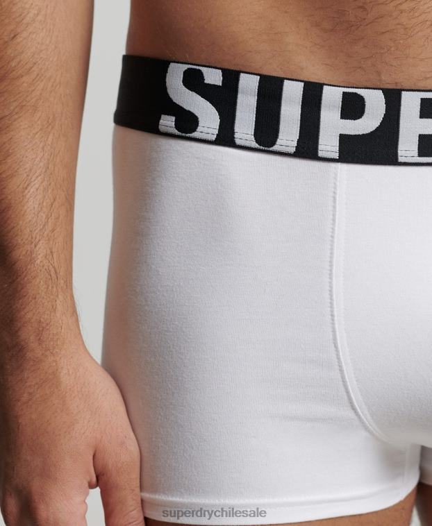 hombres Superdry negro pack doble de algodón orgánico con logo 2R68Z1780