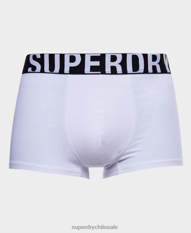 hombres Superdry negro pack doble de algodón orgánico con logo 2R68Z1780