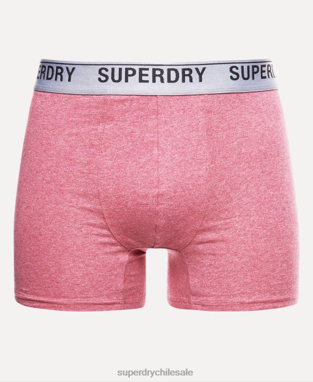 hombres Superdry rojo Pack de tres bóxers de algodón orgánico 2R68Z1614