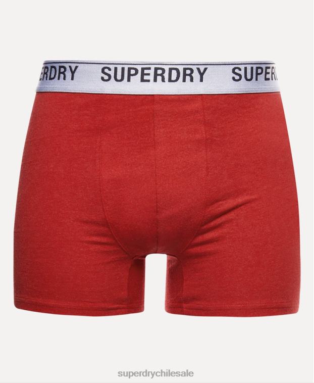 hombres Superdry rojo Pack de tres bóxers de algodón orgánico 2R68Z1614