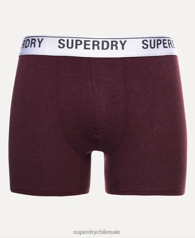 hombres Superdry rojo Pack de tres bóxers de algodón orgánico 2R68Z1614