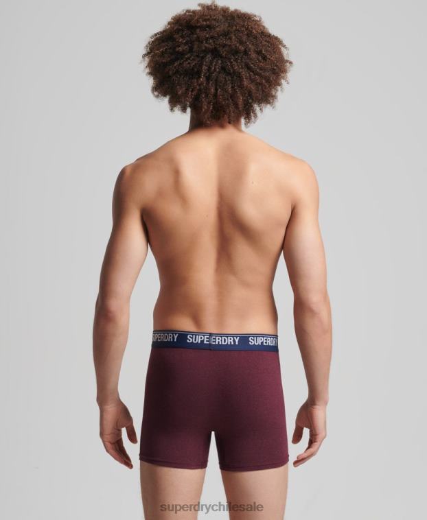 hombres Superdry rojo Pack doble de bóxer de algodón orgánico 2R68Z1833