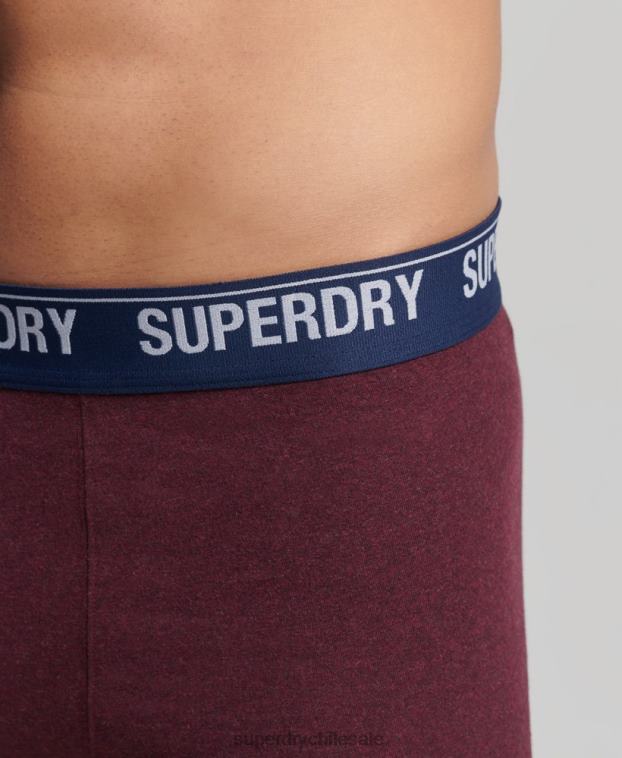 hombres Superdry rojo Pack doble de bóxer de algodón orgánico 2R68Z1833