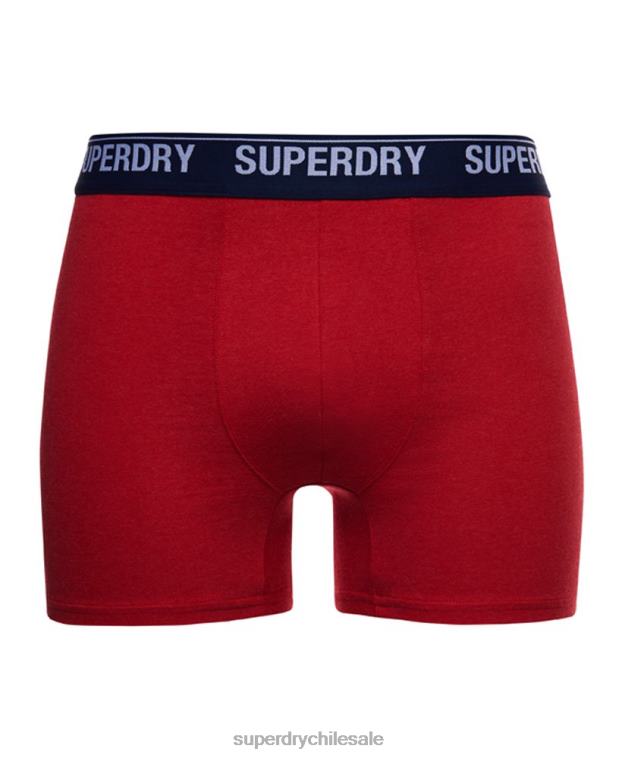 hombres Superdry rojo Pack doble de bóxer de algodón orgánico 2R68Z1833