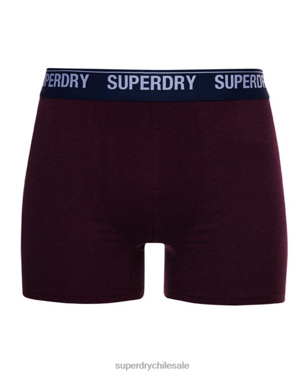 hombres Superdry rojo Pack doble de bóxer de algodón orgánico 2R68Z1833