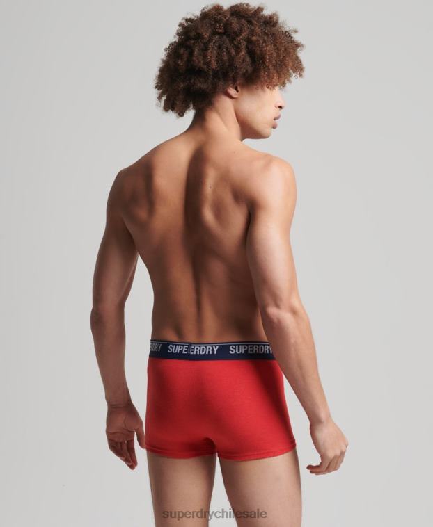 hombres Superdry rojo Pack doble de calzoncillos de algodón orgánico 2R68Z1867