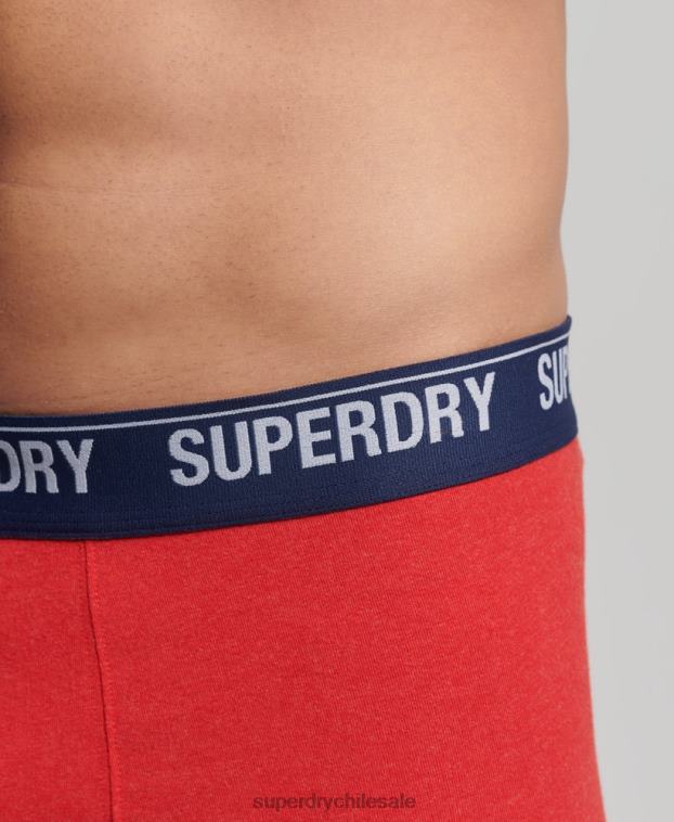 hombres Superdry rojo Pack doble de calzoncillos de algodón orgánico 2R68Z1867