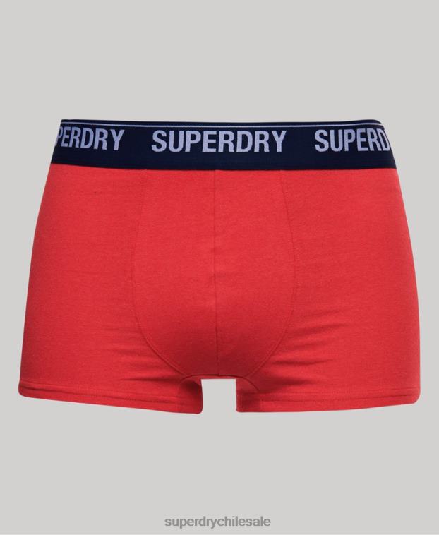 hombres Superdry rojo Pack doble de calzoncillos de algodón orgánico 2R68Z1867