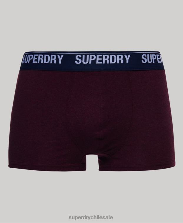 hombres Superdry rojo Pack doble de calzoncillos de algodón orgánico 2R68Z1867