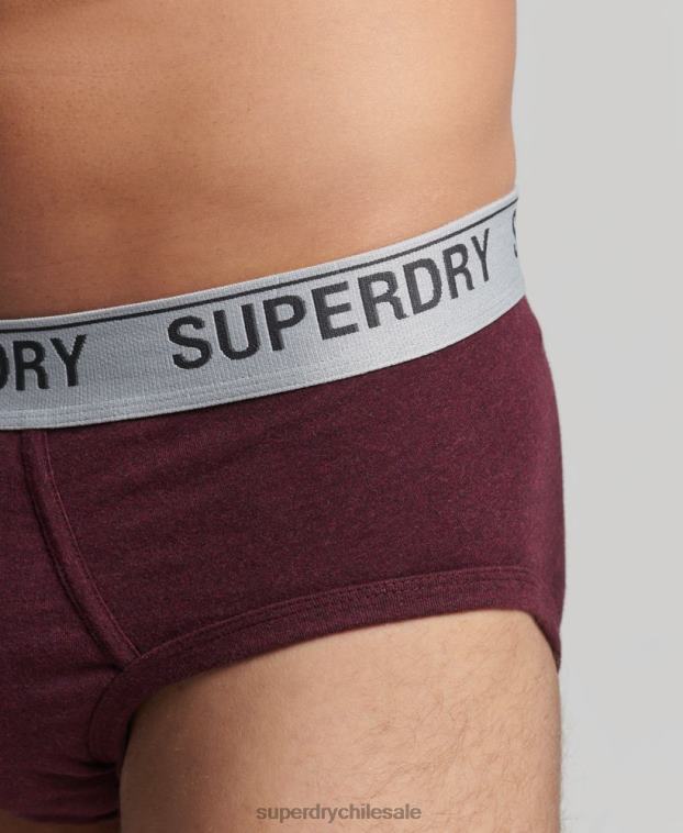 hombres Superdry rojo Pack triple de calzoncillos de algodón orgánico 2R68Z1871