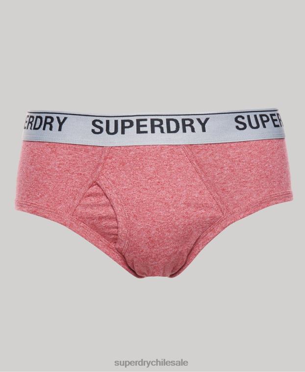 hombres Superdry rojo Pack triple de calzoncillos de algodón orgánico 2R68Z1871