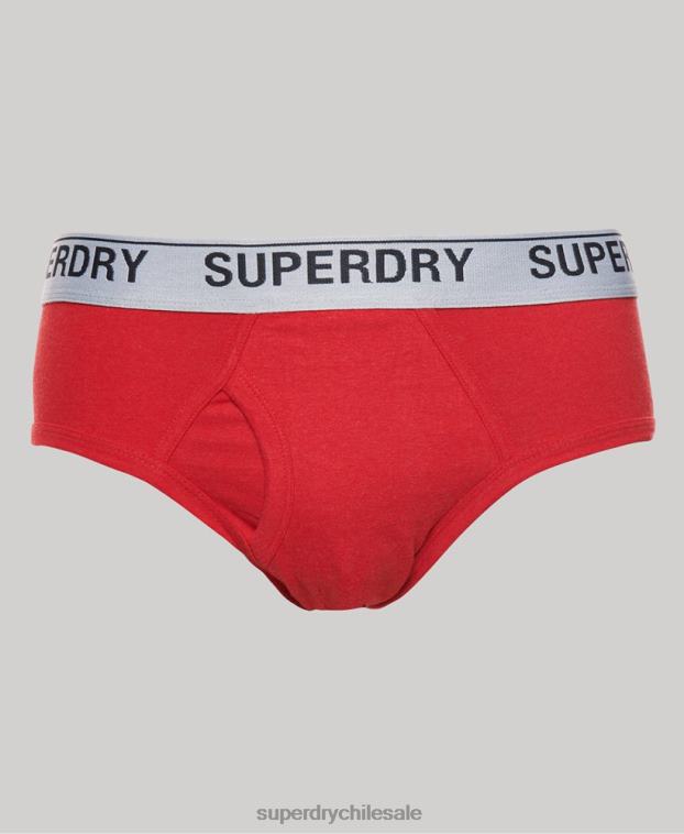 hombres Superdry rojo Pack triple de calzoncillos de algodón orgánico 2R68Z1871