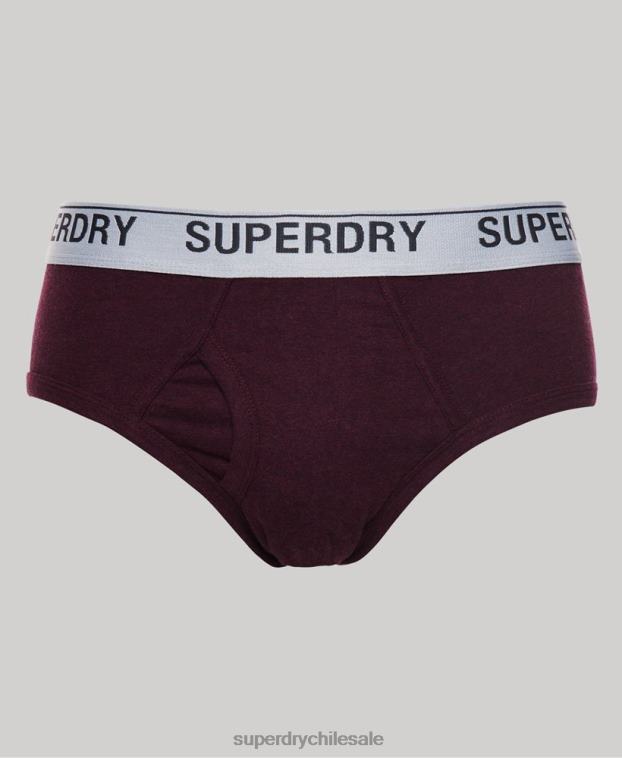 hombres Superdry rojo Pack triple de calzoncillos de algodón orgánico 2R68Z1871