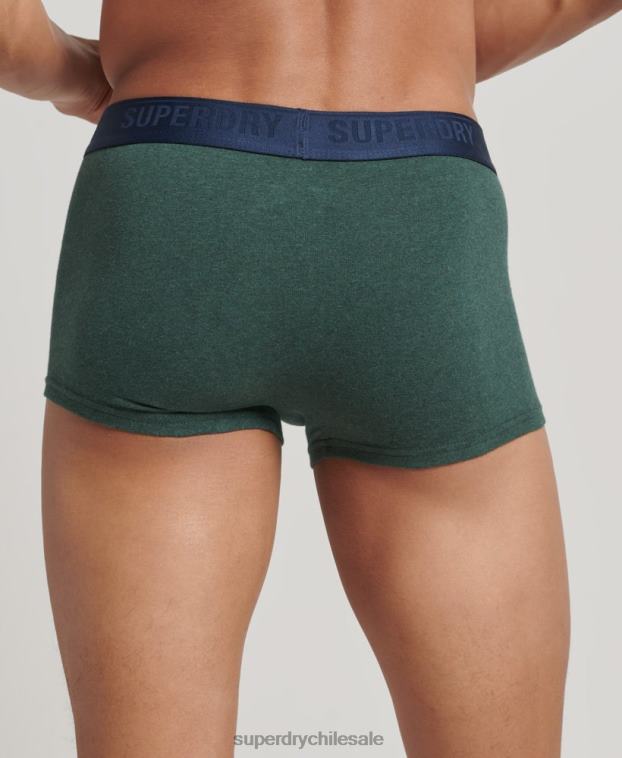 hombres Superdry verde Pack de tres calzoncillos de algodón orgánico 2R68Z1830