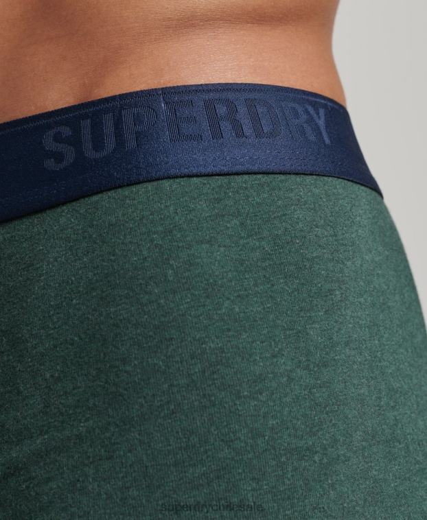 hombres Superdry verde Pack de tres calzoncillos de algodón orgánico 2R68Z1830