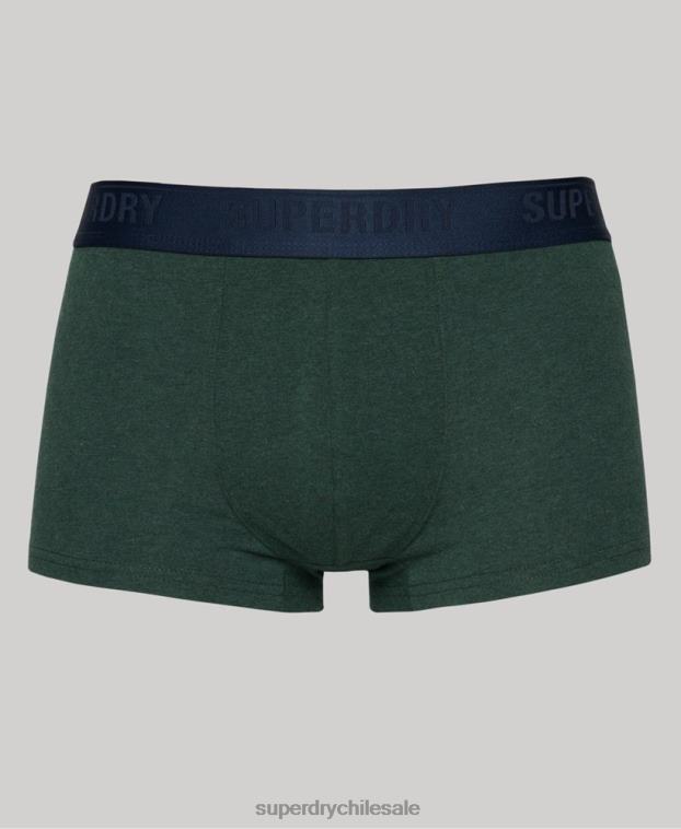hombres Superdry verde Pack de tres calzoncillos de algodón orgánico 2R68Z1830