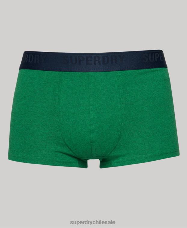 hombres Superdry verde Pack de tres calzoncillos de algodón orgánico 2R68Z1830