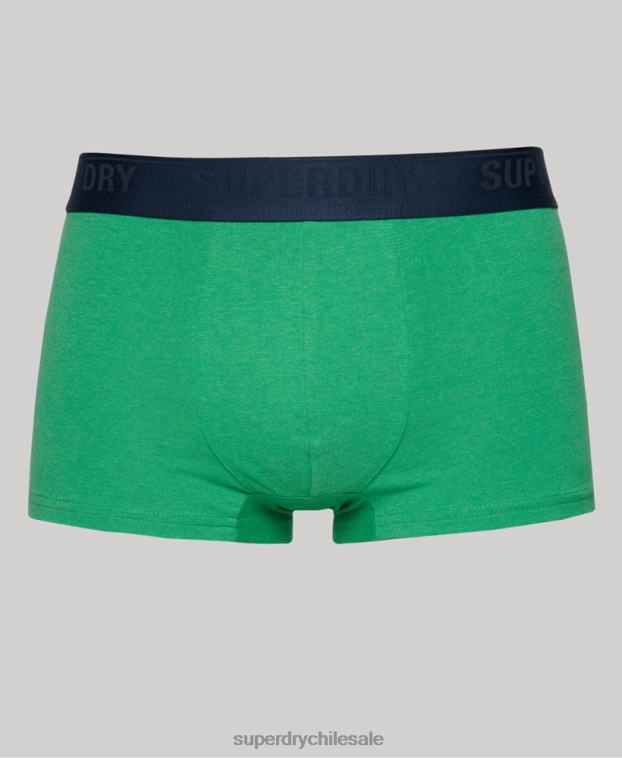 hombres Superdry verde Pack de tres calzoncillos de algodón orgánico 2R68Z1830