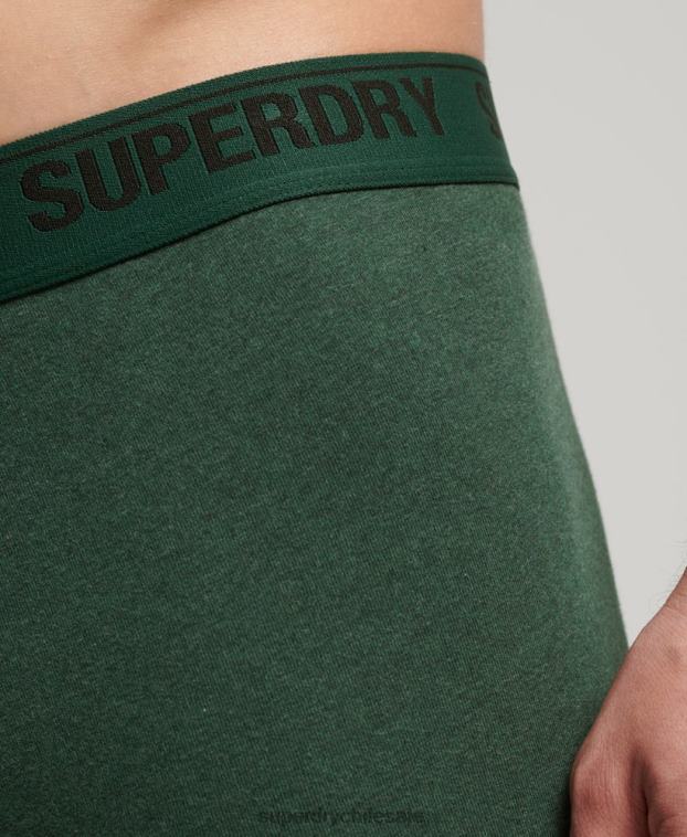 hombres Superdry verde Pack doble de bóxer de algodón orgánico 2R68Z1663