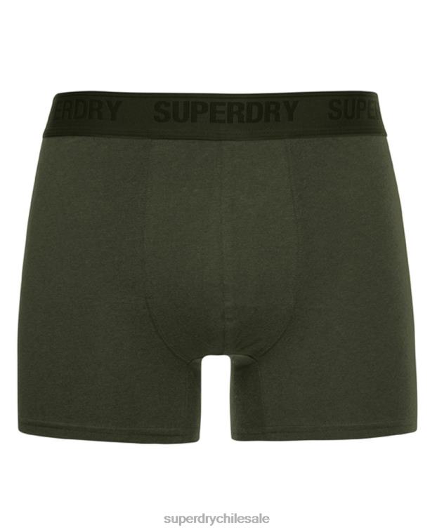 hombres Superdry verde Pack doble de bóxer de algodón orgánico 2R68Z1663