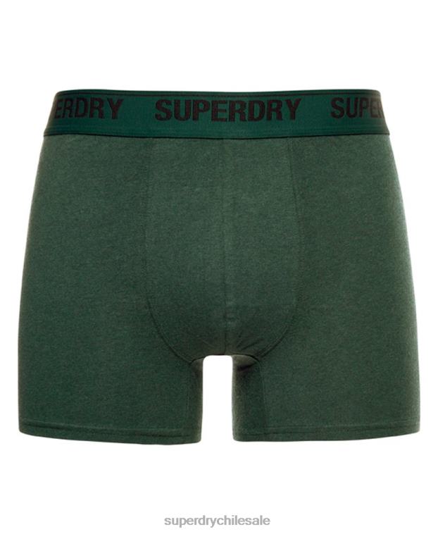 hombres Superdry verde Pack doble de bóxer de algodón orgánico 2R68Z1663