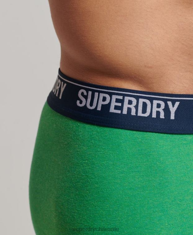 hombres Superdry verde Pack doble de bóxer de algodón orgánico 2R68Z1706