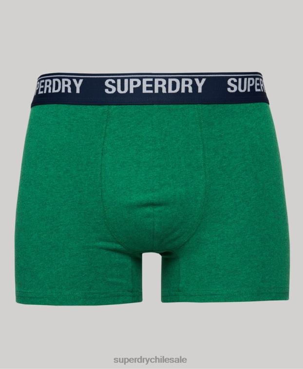 hombres Superdry verde Pack doble de bóxer de algodón orgánico 2R68Z1706