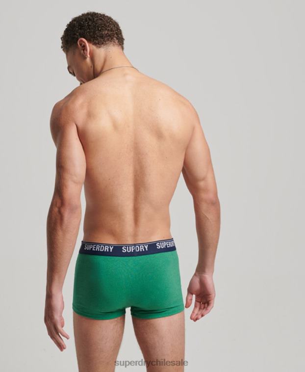 hombres Superdry verde Pack doble de calzoncillos de algodón orgánico 2R68Z1779