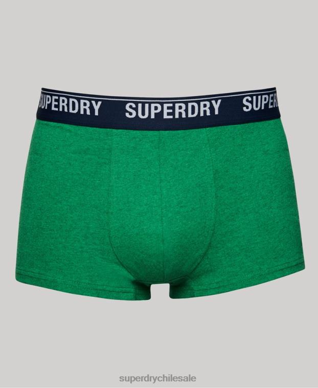 hombres Superdry verde Pack doble de calzoncillos de algodón orgánico 2R68Z1779