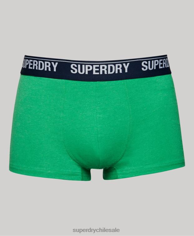 hombres Superdry verde Pack doble de calzoncillos de algodón orgánico 2R68Z1779