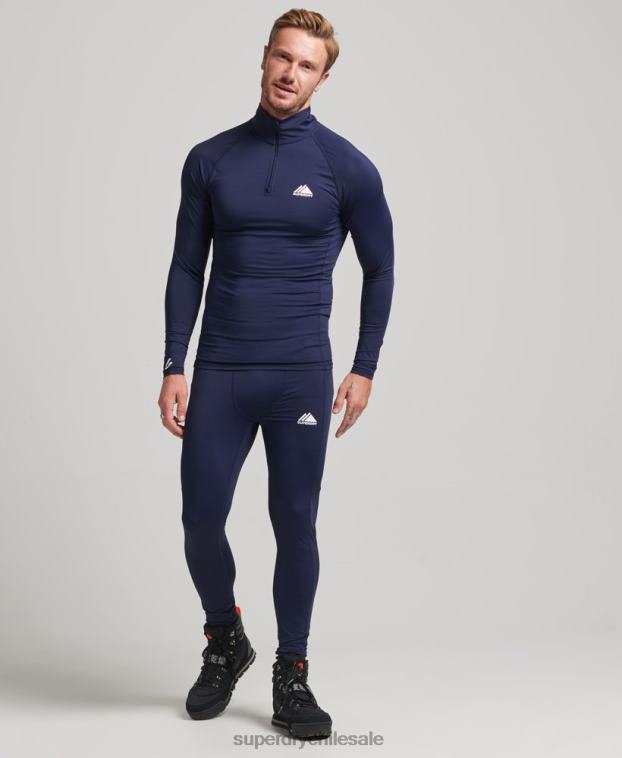 hombres Superdry Armada camiseta interior con media cremallera 2R68Z1382
