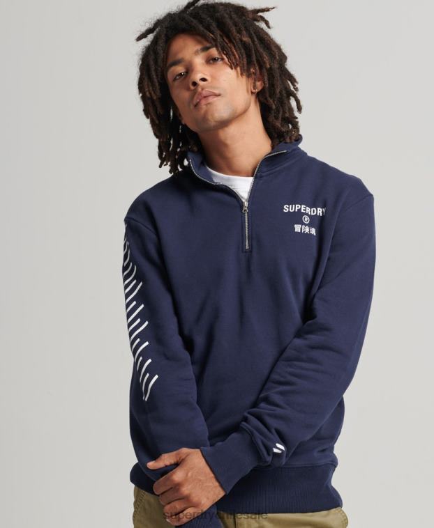 hombres Superdry Armada sudadera code core sport con media cremallera 2R68Z5091